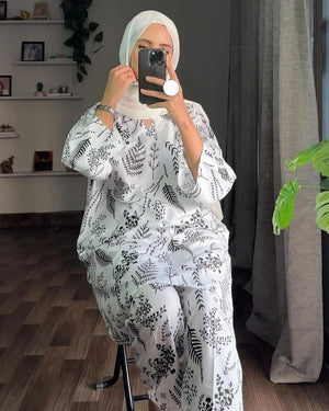 🌿 Dzyne Leaf Print Batiste Lawn 2PC Dress for Women 🌿